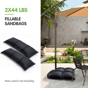 Malomke Umbrella Base Weight Sand Bags, Sand Bags for Weight, 2 x 44 LBS Fillable SandBags for Umbrella Base, Cantilever Patio Umbrella, Trampoline, Outdoor Garden Backyard Furniture(Without Sand)