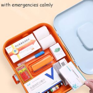 ZMQJEQANBG Family First Aid Box,Portable Medicine Chest Storage,First Aid Box, Portable Pill Drug Storage Box, Portable Medicine Medicine Chest with A Handle, for Household,Travel,Work S 25.5X19.5X19.