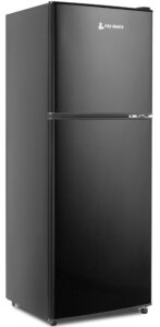 fox shack 5 cu ft refrigerator with freezer, 2 doors compact fridge, energy-efficient, low noise, for kitchen, office, dorm, apartment