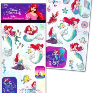 The Little Mermaid Twin Bedding Set for Toddlers - Bundle Includes Ariel Sheets with Flat Sheet, Fitted Sheet, and Pillowcase for Twin Bed Plus Stickers, More | Little Mermaid Bedroom Decor