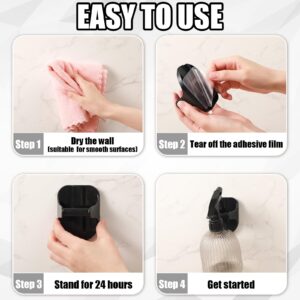 Gerrii 16 Pcs Spray Bottle Holder Wall Mount Spray Bottle Hanger Adhesive Bottle Hooks for Cabinet Plastic Spray Bottle Rack Organizer to Create Storage Space for Kitchen Bathroom Sink Cleaner (Black)