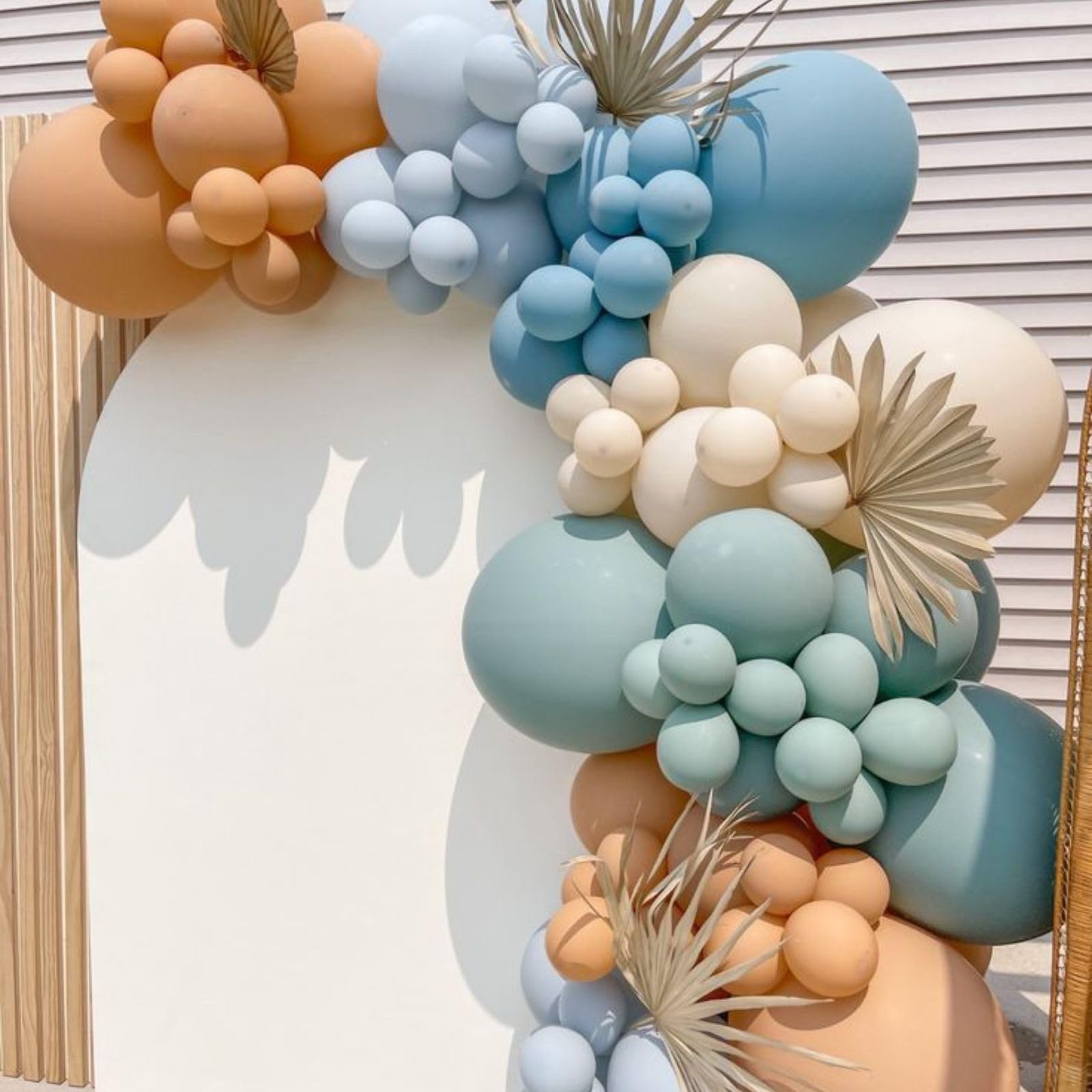 Orange And Blue Balloons,60 Pcs 12 Inches Orange Macaron Orange Retro Sea Blue Teal Ivory White Balloons With Ribbons for Birthday Baby Shower Graduation Engagement Party Decorations