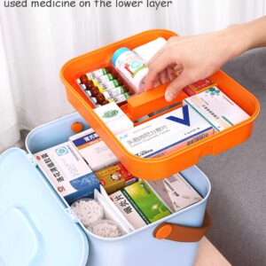 ZMQJEQANBG Family First Aid Box,Portable Medicine Chest Storage,First Aid Box, Portable Pill Drug Storage Box, Portable Medicine Medicine Chest with A Handle, for Household,Travel,Work S 25.5X19.5X19.