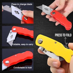 10Pcs Folding utility Knives & 30Pcs Blades Set for Crafts, Heavy Duty Retractable Box Cutters, Exacto Knife, Paper Cutter (Heavy Utility Knife)