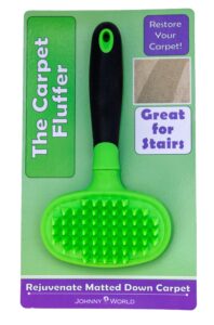 the carpet fluffer by johnny world products – revitalize matted carpets and rugs instantly – handheld, easy-to-use tool for high-traffic areas, stairs, and pet hair removal