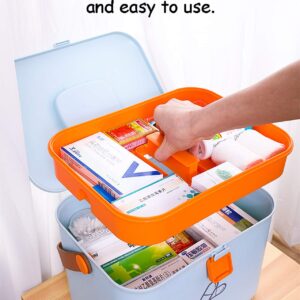 ZMQJEQANBG Family First Aid Box,Portable Medicine Chest Storage,First Aid Box, Portable Pill Drug Storage Box, Portable Medicine Medicine Chest with A Handle, for Household,Travel,Work S 25.5X19.5X19.