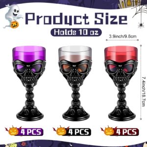 Teenyyou 12 Pcs Head Halloween Skull Goblet 12 oz Plastic Gothic Wine Cup Water Drinking Cup for Halloween Mug Party Design Bar Fancy Haunted Martini Home Drinking Ktv Store Carnival House Supplies