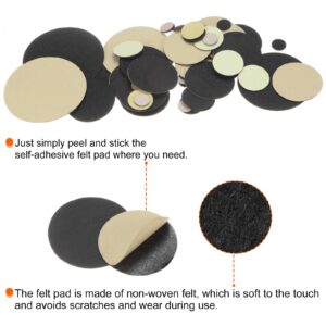 HARFINGTON 240pcs Round Adhesive Felt Circles, 12mm 15/32" Pre Cut Felt Craft Stickers Non-Woven Mini Felt Fabric Circles for DIY Sewing Handcraft Cut Projects Craft Finishing, Black