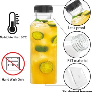 Goiio 8 Pcs 8 Oz Plastic Juice Bottles Empty Clear Containers with Tamper Proof Lids for Juice, Milk and Other Beverage