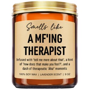 younift funny therapist candle, therapist gifts, occupational therapy gifts, therapy office decor, therapist self care, christmas gifts, graduation, mental health therapist gifts for women, men