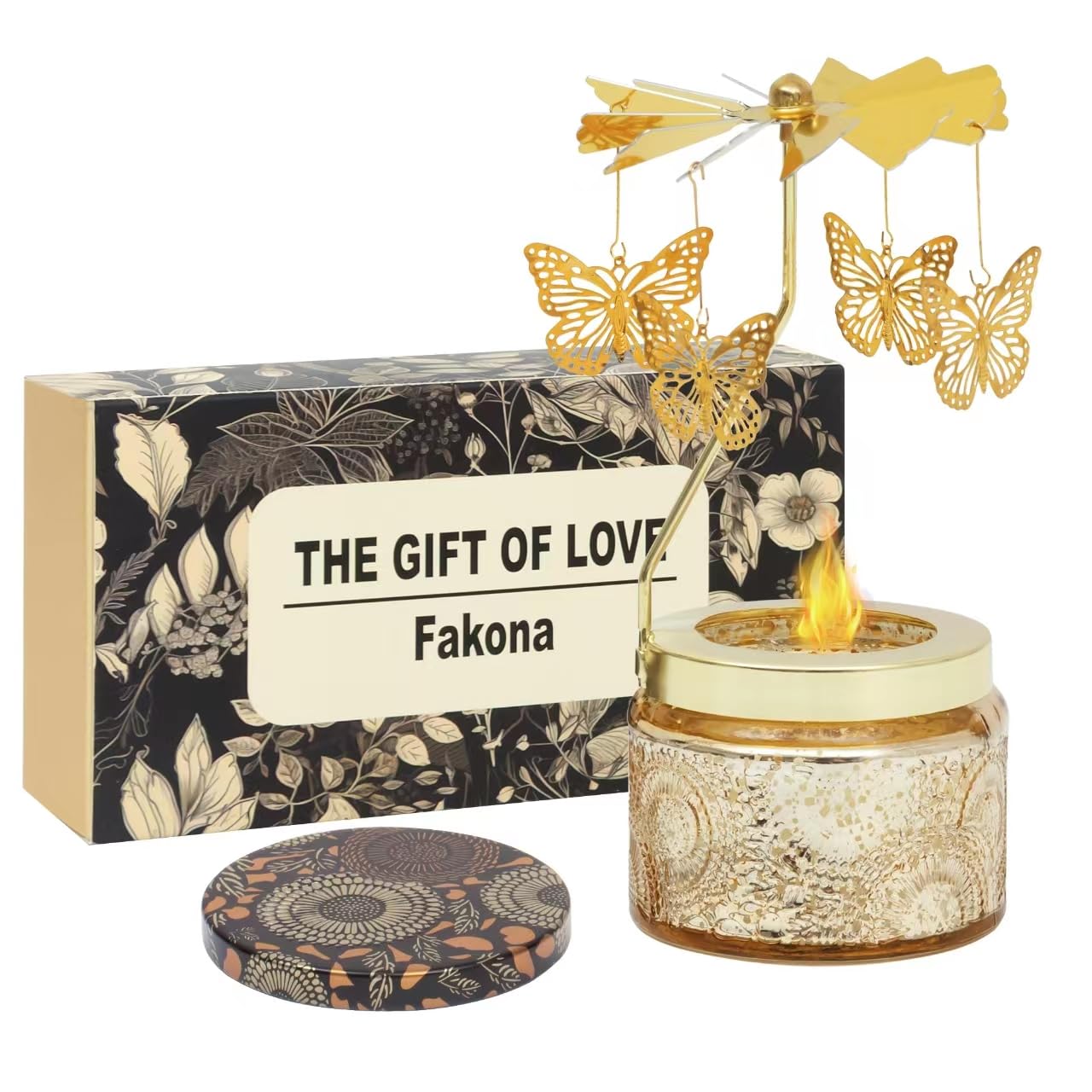 Candles Gifts for Women an Exquisite Fusion of Artistry and Candlelight ，Heartwarming Gifts for Women That Embrace Meaningful Connections，Gift Candles That Define Elegance (Golden, Butterfly)