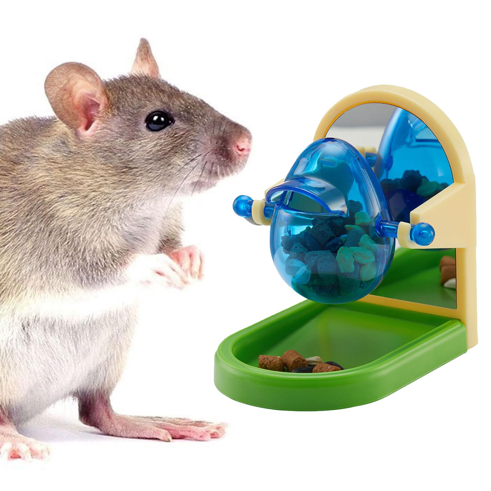 Rat Enrichment Toys, Interactive Foraging Toys For Rats, Intelligence Growth Rat Enrichment Puzzle Games, Treat Dispensing Slow Feeder for Rat Cage Toy, Bird Foraging Toy for Parakeet Conure (1Pcs)