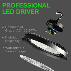 ANTLUX 600W UFO LED High Bay Light 90000lm (Equiv.to 2400W MH/HPS) High Bay LED Shop Light AC100-277V 5000K Commercial Bay Lighting -2 Pack