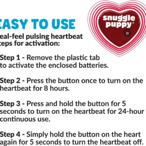 SmartPetLove Original Snuggle Puppy Heartbeat Stuffed Toy for Dogs - Pet Anxiety Relief and Calming Aid - Comfort Toy for Behavioral Training - Plus 6 Heat Packs (Black)