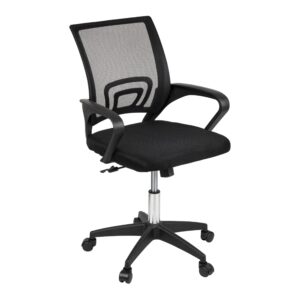 mind reader office chair with wheels, height adjustable, desk chair, office, 23" l x 21" w x 34.25-38" h, black