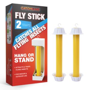 fly traps, ultra sticky, non-toxic, safe & ready to use! - hang anywhere, catch them all! (2 pack)