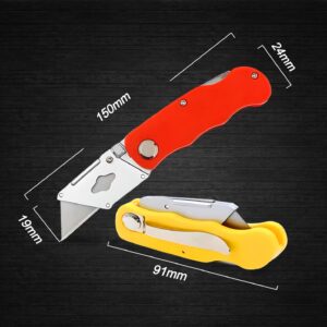 10Pcs Folding utility Knives & 30Pcs Blades Set for Crafts, Heavy Duty Retractable Box Cutters, Exacto Knife, Paper Cutter (Heavy Utility Knife)