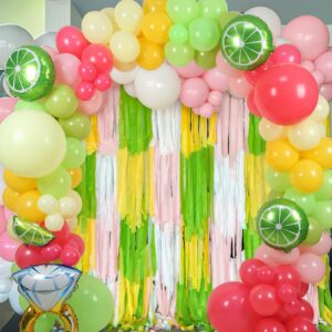 Generic Bachelorette Party Decorations, 18"" 10"" 5"" Bachelorette Balloon Arch with Lemon Ring Balloons for Bridal Shower Girls Birtdhay Mexican Fiesta Bachelorette Party Decorations