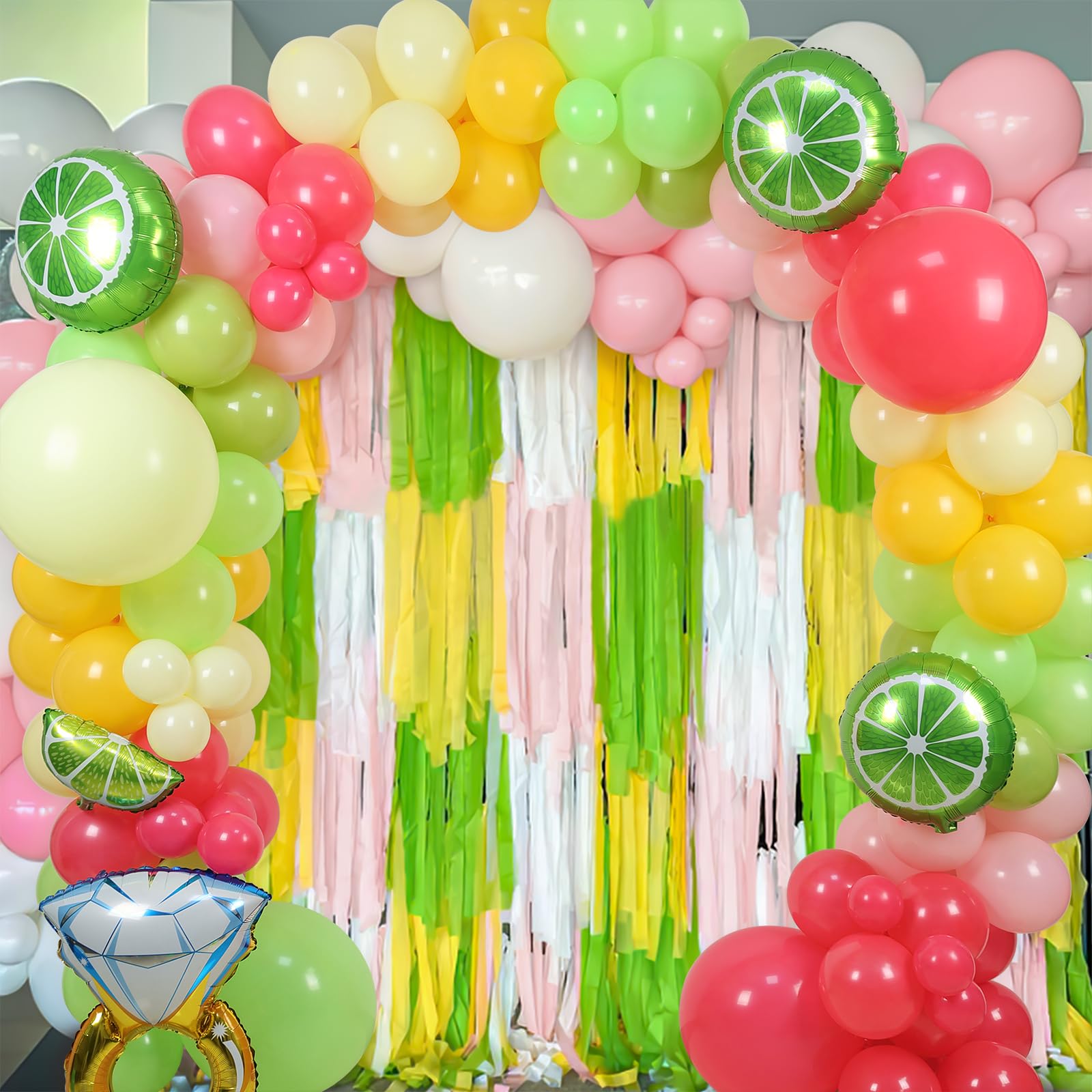 Generic Bachelorette Party Decorations, 18"" 10"" 5"" Bachelorette Balloon Arch with Lemon Ring Balloons for Bridal Shower Girls Birtdhay Mexican Fiesta Bachelorette Party Decorations