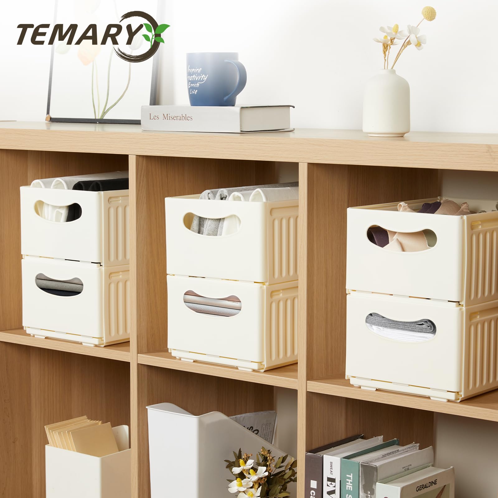 Temary Drawer Organizers Adjustable Drawer Dividers Large Dresser Drawer Organizer Bins for Clothes, Expandable from 11.02''-18.90'' Drawers Separators Storage Bins for Clothing, Underwear, Socks