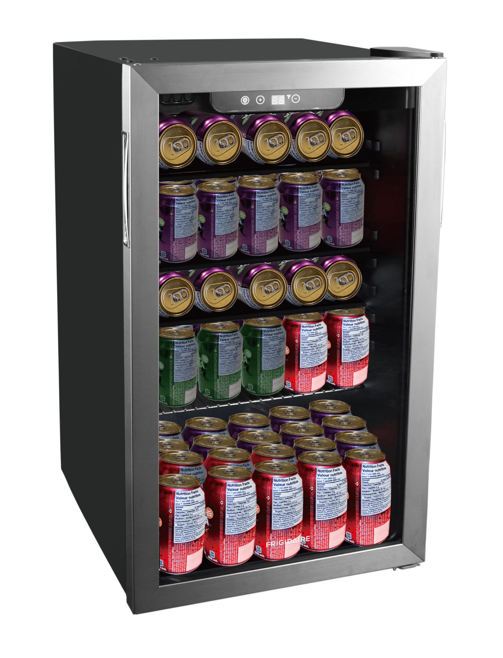 Frigidaire EFMIS2415 Beverage Refrigerator, Glass Door, Compact Mini Fridge with Digital Temperature Control, Fits 115 Cans or 34 Bottles, 96L Capacity-19.1" D x 17.5" W x 31.2" H, Stainless