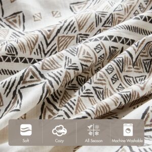 Madison Park King Duvet Cover Set, Boho Duvet Cover with Chenille Trims King Bedding Cover, All Seasons, Microfiber Bedding King Size, Pillow & Shams, Ibiza, King/Cal King, Black/Ivory 4 Piece