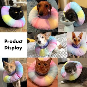 EWES Cat Cone Collar Soft M Size Alternative Neck Cones to Stop Licking for Cats Dogs Kitten Comfy Elizabethan Collars After Surgery Neuter Cat Dog Donut Collar for Pet e Collar Recovery Shame