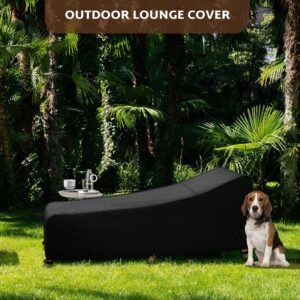 iBirdie Outdoor Lounge Chaise Chair Cover 80L x 28W x 28H inch Waterproof Patio Furniture Covers Lawn Pool Chair Cover 1 Pack Black