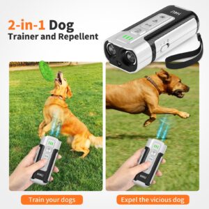 H4U Dog Training Aid to Stop Bad Behavior - Anti Barking Device for Dogs with LED Flashlight - Ultrasonic Dog Barking Silencer with 2 Ultrasonic Frequencies - Quick Charging & Effective Dog Repellent