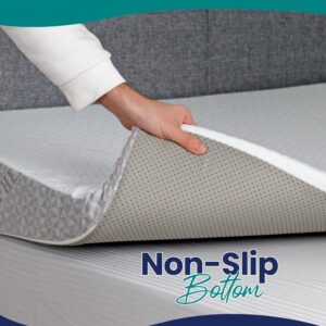 Under Mattress Wedge for Acid Reflux, Queen Size Bed Wedge, Under Mattress Support & Mattress Riser, Memory Foam Top 7.5-Inch Head Riser Incline Topper, Non-Slip Bottom & Side Storage Pockets