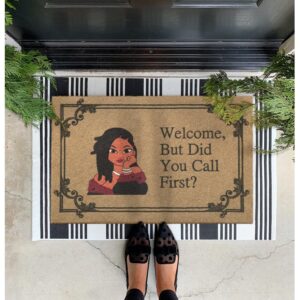 MWAZZLL Welcome Mat Outdoor Indoor Non Slip Funny Doormat Easy to Clean But Did You Call First Front Door Mats for Entrance,Patio,High Traffic Areas Brown