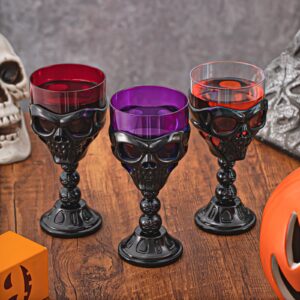 Teenyyou 12 Pcs Head Halloween Skull Goblet 12 oz Plastic Gothic Wine Cup Water Drinking Cup for Halloween Mug Party Design Bar Fancy Haunted Martini Home Drinking Ktv Store Carnival House Supplies