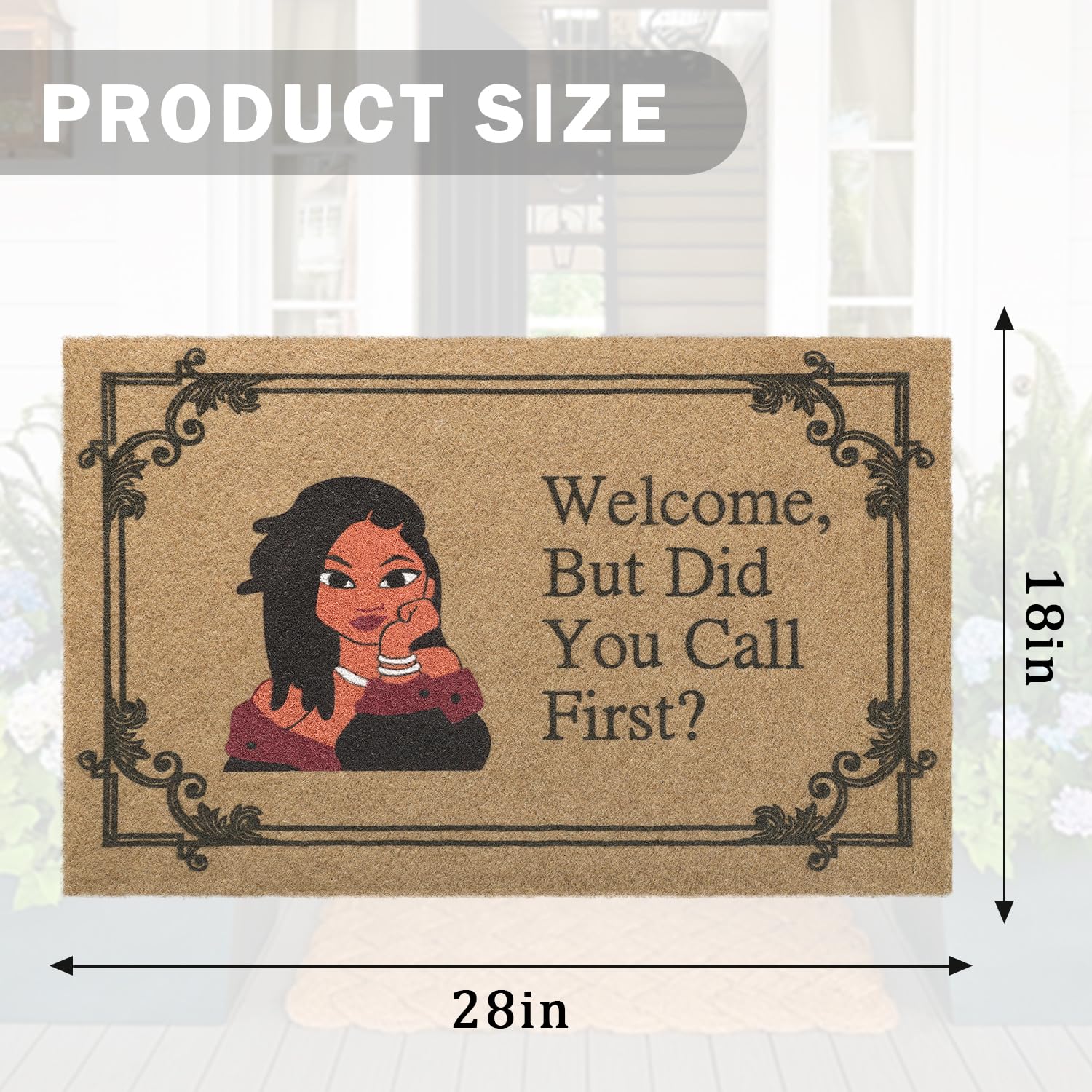 MWAZZLL Welcome Mat Outdoor Indoor Non Slip Funny Doormat Easy to Clean But Did You Call First Front Door Mats for Entrance,Patio,High Traffic Areas Brown