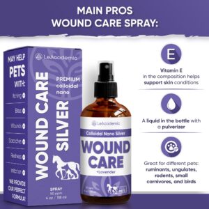 Dog Wound Spray | Cat and Dog Wound Care | Dog Itch Spray | Pet Wound Care + Lavender | Wound Care for Dogs | Cat Wound Care | Horse Wound Care | Wound Care for Cats | Chicken Wound Spray | 4 Oz