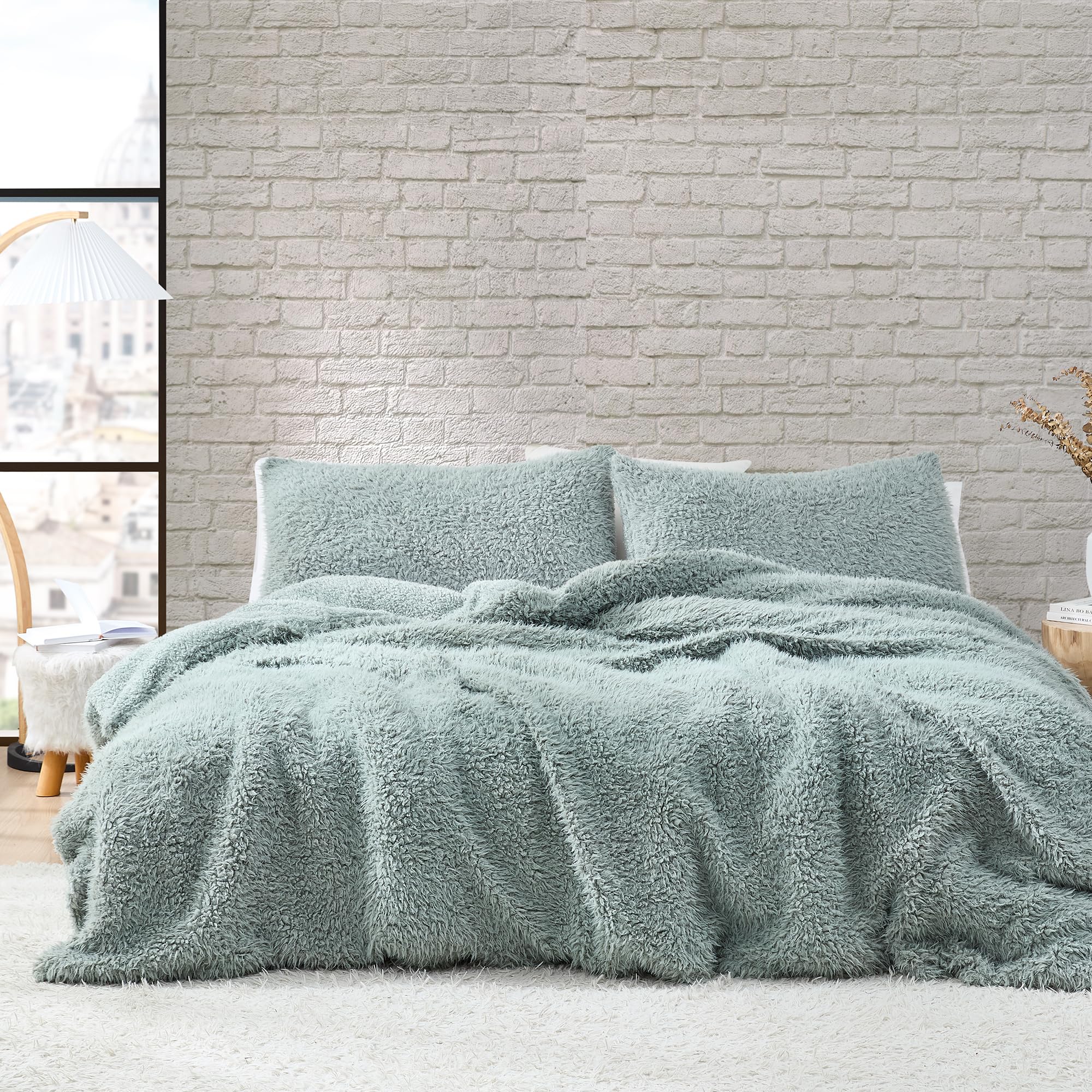 Byourbed Stop It, No You Stop It - Coma Inducer® Oversized King Duvet Cover Set - Mossy Gray Fox