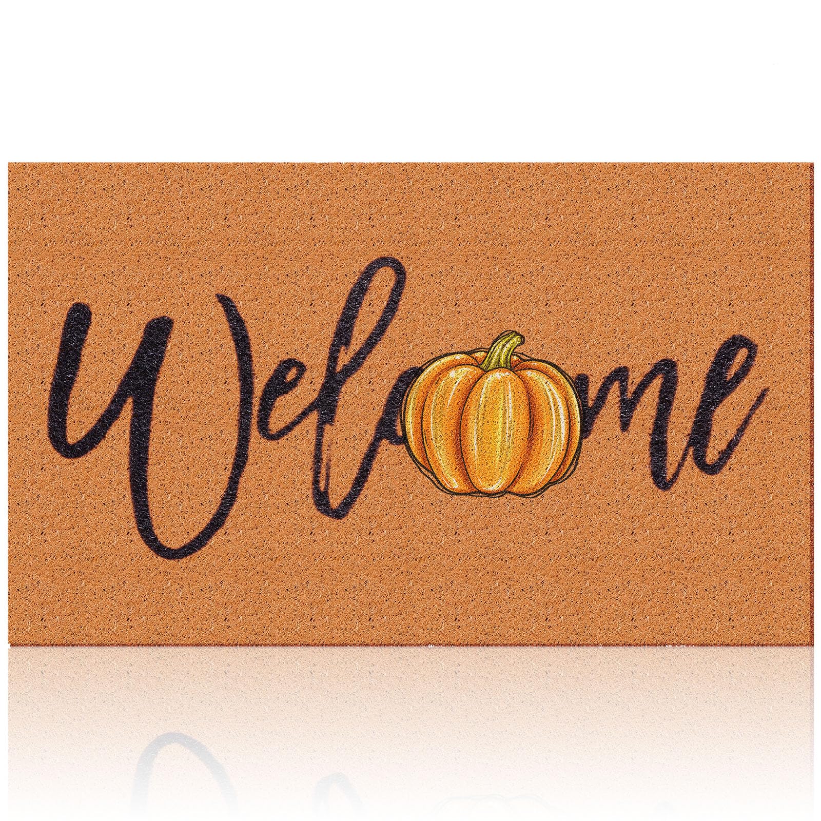 Welcome Doormat Imitation Coir Mats Outdoor 18 x 30 Inch Non Slip Coir Door Mats Fall Pumpkin Graduation Welcome Outdoor Mat for Entrance Indoor Front Door(Pumpkin)