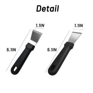 4 Pack Stainless Steel Scraper - Stove Oven Scrapper - None-Scratches Putty Scraper for Kitchen Cleaning,Wallpaper Scraper, Paint Scraper