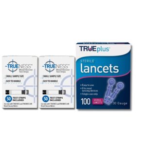 TRUENESS Blood Glucose Test Strips 100ct + 100 Lancets