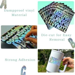 10 Sheets Letter Stickers for Stanley Cups, Vinyl Letter Stickers Alphabet Stickers to Persoanlize Your Cups, Self-Adhesive Glitter Letter Stickers Name Stickers for Water Bottles, Cup Accessories