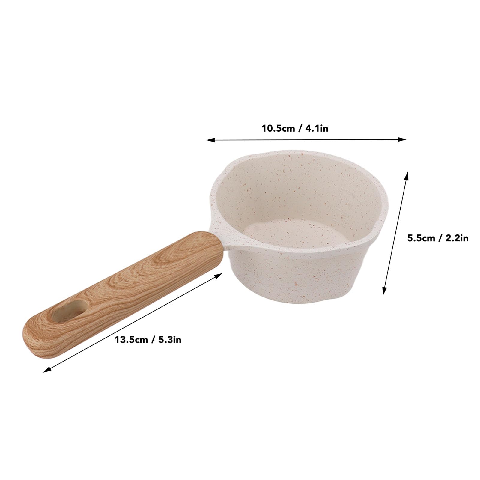 Multifunctional Nonstick Small White Sauce Pan with Lid, Tri Ply Stainless Steel Cooking Pot for Frying, Boiling, and Stewing Ideal for Chocolate Melting, Soup Making