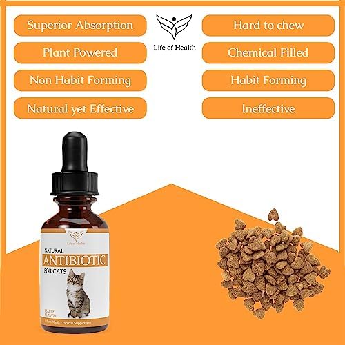 Life of Health Natural Antibiotics for Cats - Cat Antibiotics - Cat Antibiotic - Pet Antibiotics - Cat Immune Support - Antibiotic for Cats - Cat Multivitamin - Cat UTI Antibiotics -