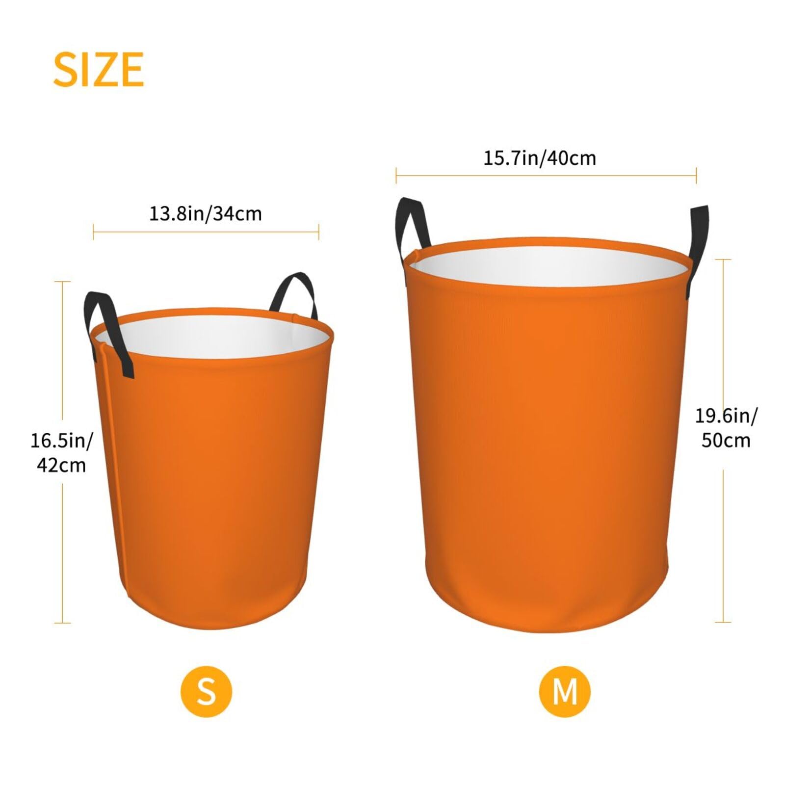 Large Laundry Basket, Orange Collapsible Laundry Hamper Dirty Clothes Washing Bin for College Dorm Storage Essentials 15.7" x 19.6"