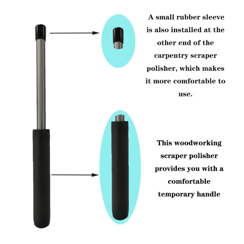 QIANXIHAORQ Cabinet Scraper Burnisher Tool with a simple temporary handle HRC60-62 3/8 Diameter x 7.9 inches long