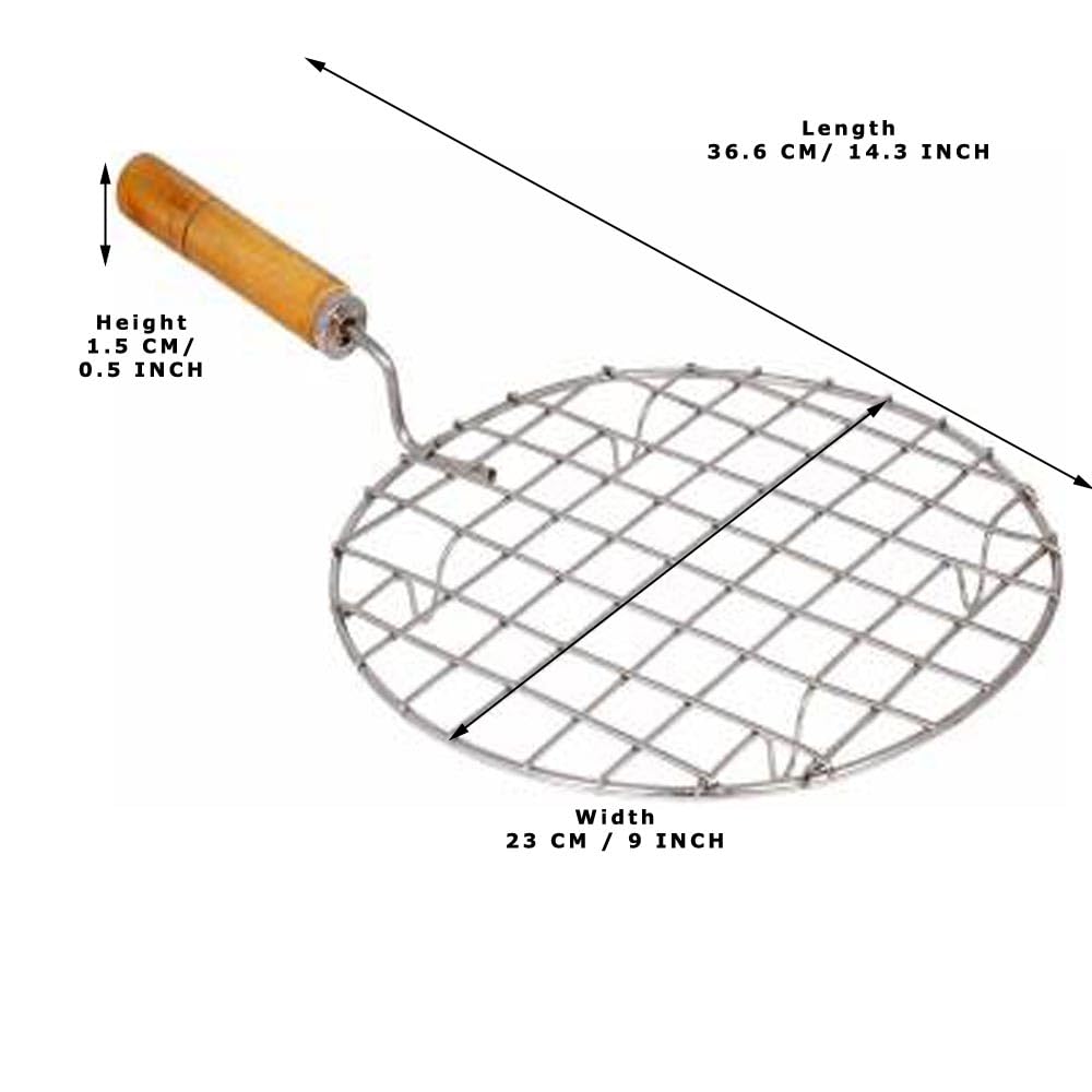 Sahishnu Online & Marketing Round Roasting Net,Roasting Pan,Wire Roaster,Barbecue Rack Round Wire Roaster, Roti Jari, Roti Grill, Papad Grill, Chapati Grill