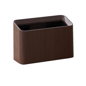 aiwe7d mini desk trash can, desktop trash can wood grain, uncovered retro wastebasket for kitchens, offices, living room, makeup table (walnut)