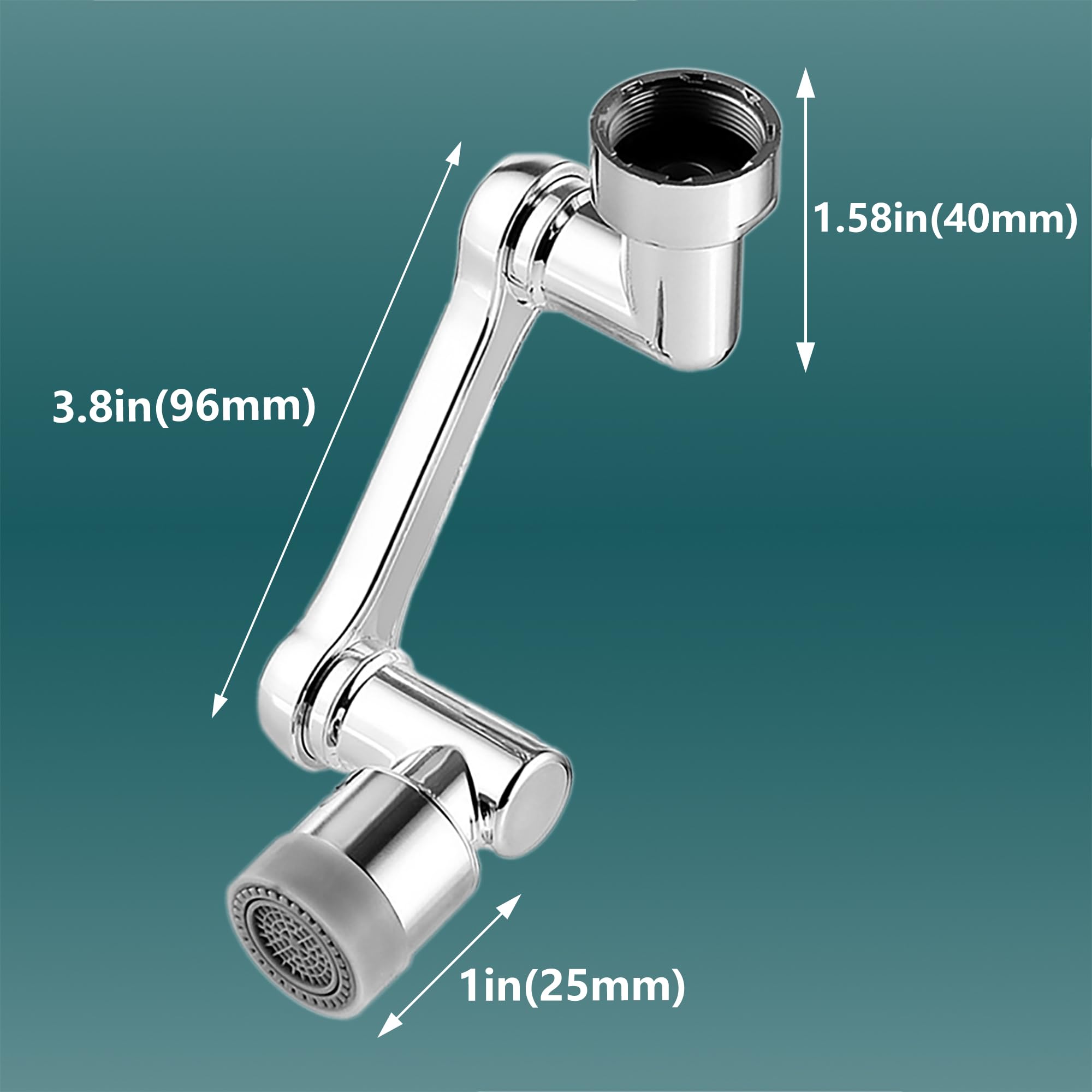 HYERIS 1080° Swivel Faucet Aerator,Twist and Swivel Kitchen Bathroom Sink Aerator,Universal Robotic Arm,Pressurized Water Saving Faucet Aerator & Diverter Valve,Two Water Outlet Modes Nozzle. (ABS)