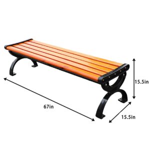 Hlaoxins Garden Bench,Outdoor Benches,2-Person Garden Benches,Cast Aluminum Chair Feet,for Lawn Yard Porch Work Entryway