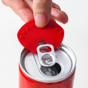 18 PCS Soda Can Covers Lids, Can Sealer Beverage Can Cap Can Protector, Plastic Can Covers, Spill Guard for Beer Juice Soda and More(Black, White, Red)