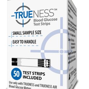 TRUENESS Blood Glucose Test Strips - Diabetic Blood Sugar Test Strips - Compatible with TRUENESS Meters for Accurate Diabetes Monitoring - 50 Count (2 Pack)