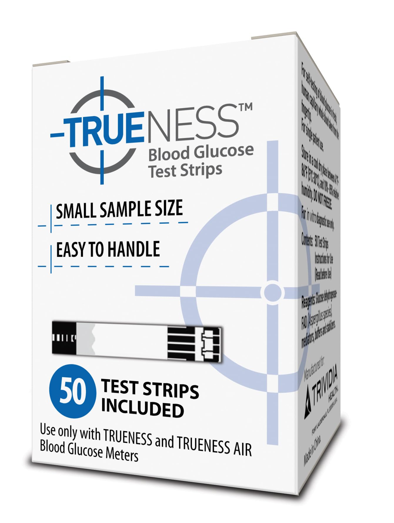 TRUENESS Blood Glucose Test Strips - Diabetic Blood Sugar Test Strips - Compatible with TRUENESS Meters for Accurate Diabetes Monitoring - 50 Count (2 Pack)